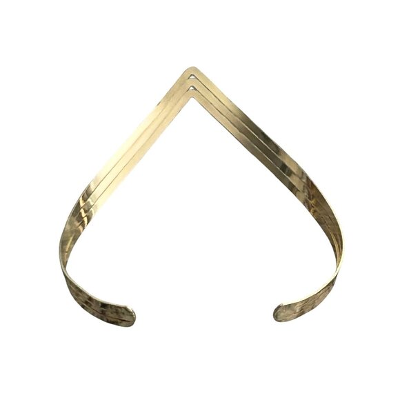 Gold-Tone Chevron Collar Necklace - Picture 3 of 7